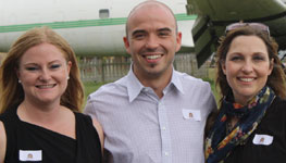 From left: Ute Bormann, managing director; Tobias Nittel, SEW-Eurodrive Germany; Renee Rose, general manager of Communications